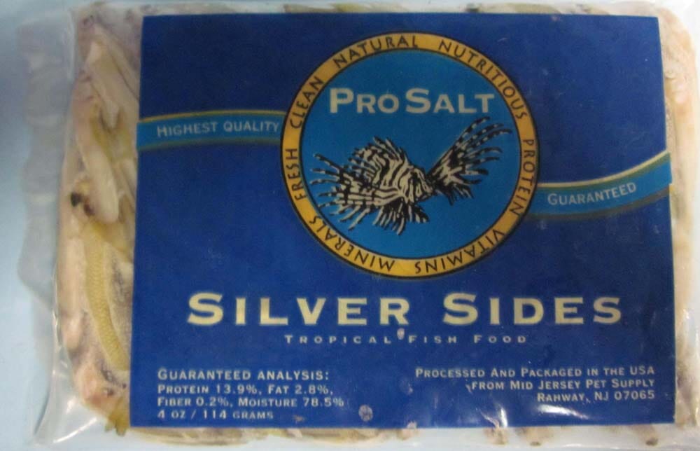 Pro Salt Silversides Frozen Fish Food - 4 Oz  