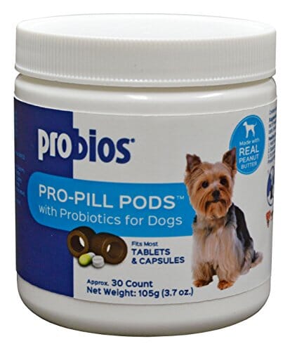 Probios Pro-Pill Pods with Probiotics for Small Dogs Stuffing Chewy Dog Treats - Peanut Butter - 30 Count  