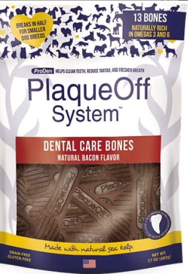 Proden Plaqueoff Natural Bacon Dog Dental Chews - 17 oz Bag  
