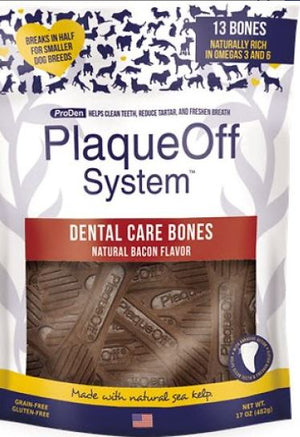 Proden Plaqueoff Natural Bacon Dog Dental Chews - 17 oz Bag