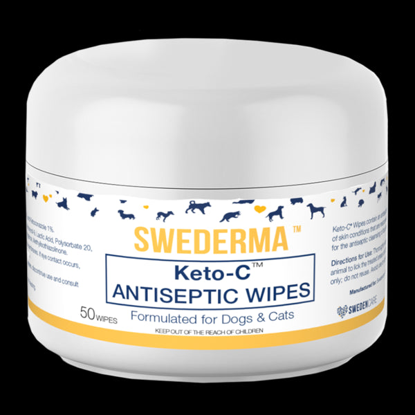 Proden Plaqueoff Swederma Therapeutic Keto-C Antiseptic Wipes for Dogs and Cats - 50ct