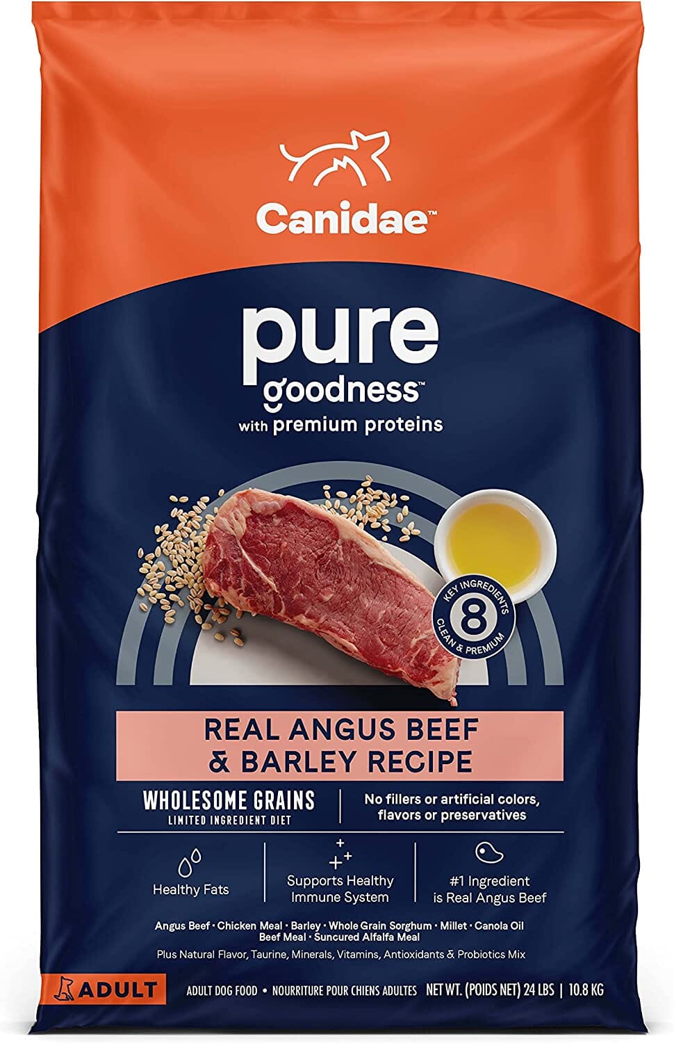 Pure Dog Food with Wholesome Grains Dry Dog Food Beef and Barley