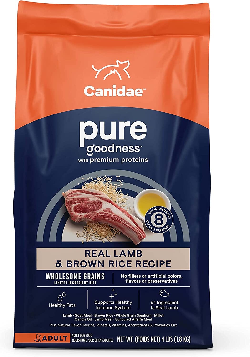 Pure Dog Food with Wholesome Grains Dry Dog Food - Lamb and Brown Rice - 24 Lbs  