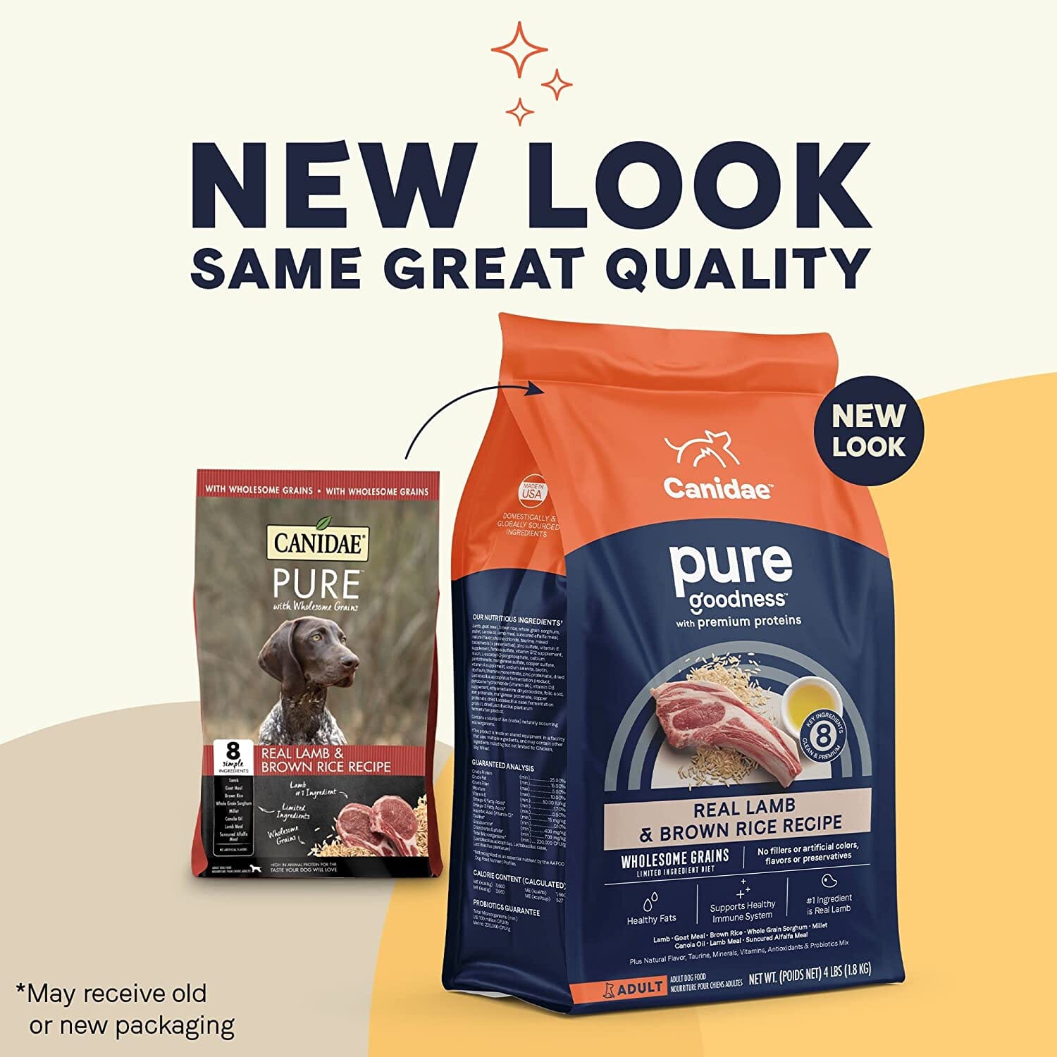 Pure Dog Food with Wholesome Grains Dry Dog Food - Lamb and Brown Rice - 4 Lbs  