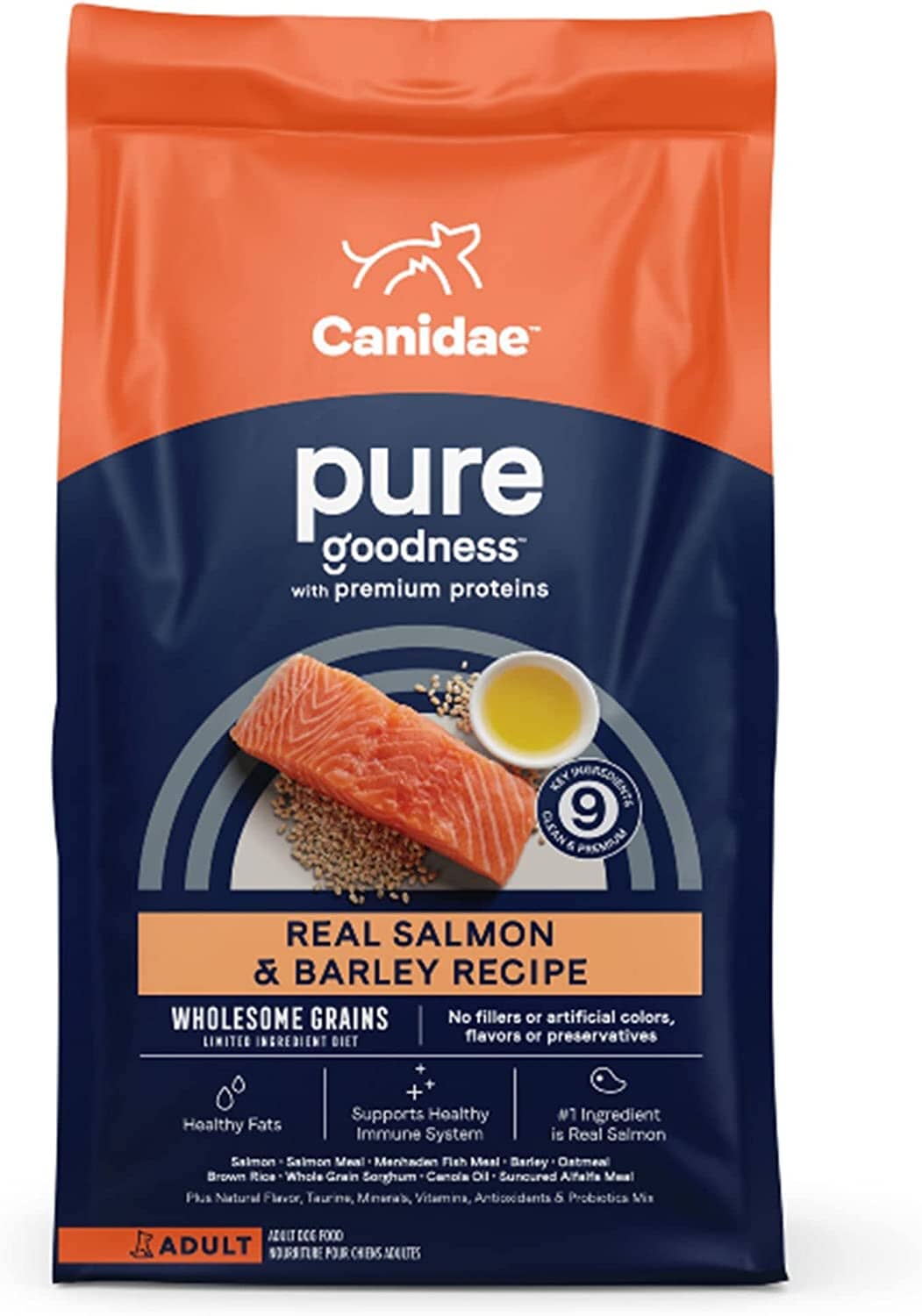 Pure Dog Food with Wholesome Grains Dry Dog Food - Salmon and Barley - 24 Lbs  