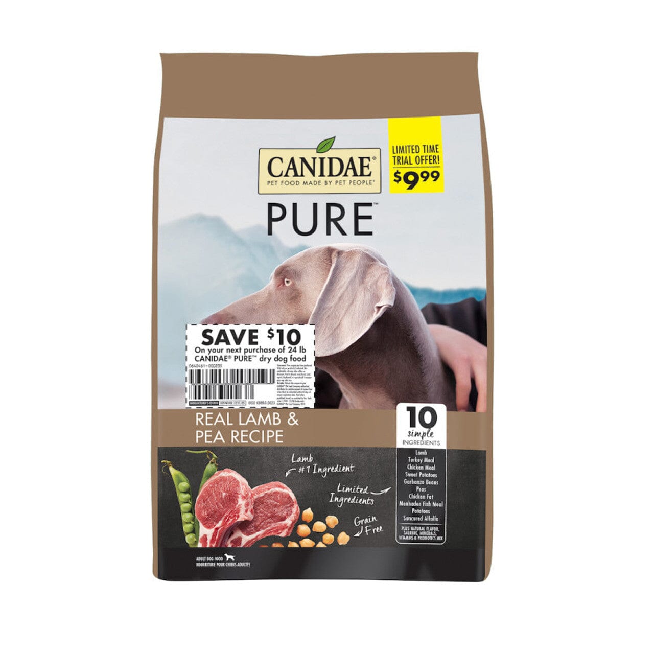 Pure Elements Grain-Free Dog Food Trial Bag Dry Dog Food - Fresh Lamb - 3.5 Lbs - 6 Pack  