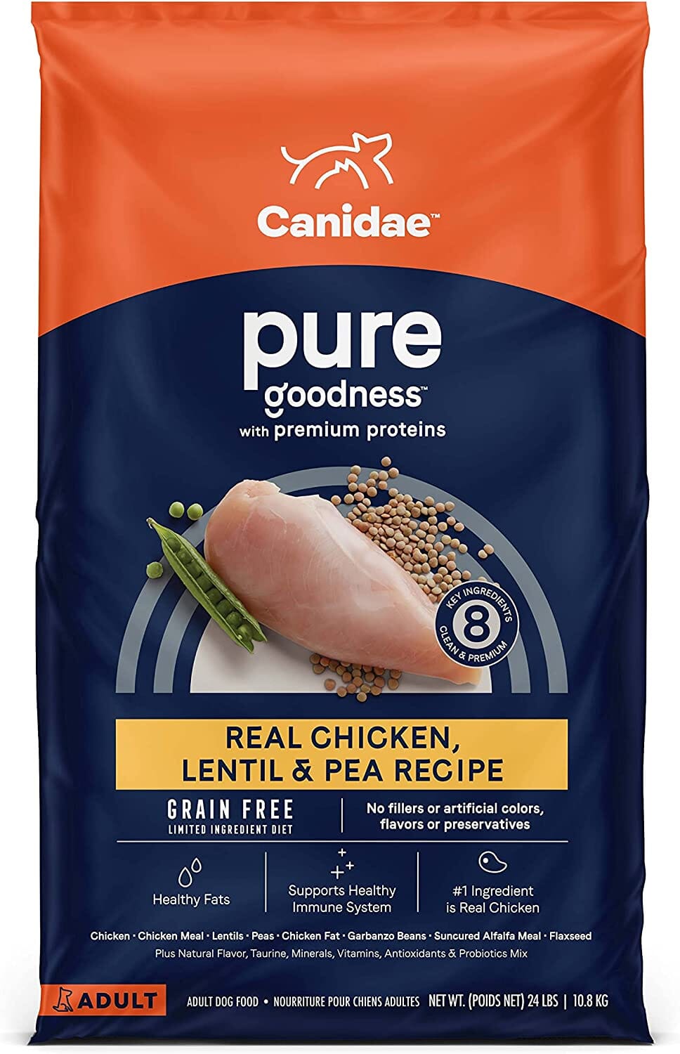 Pure Grain-Free Dry Dog Food - Chicken and Lentil - 24 Lbs  