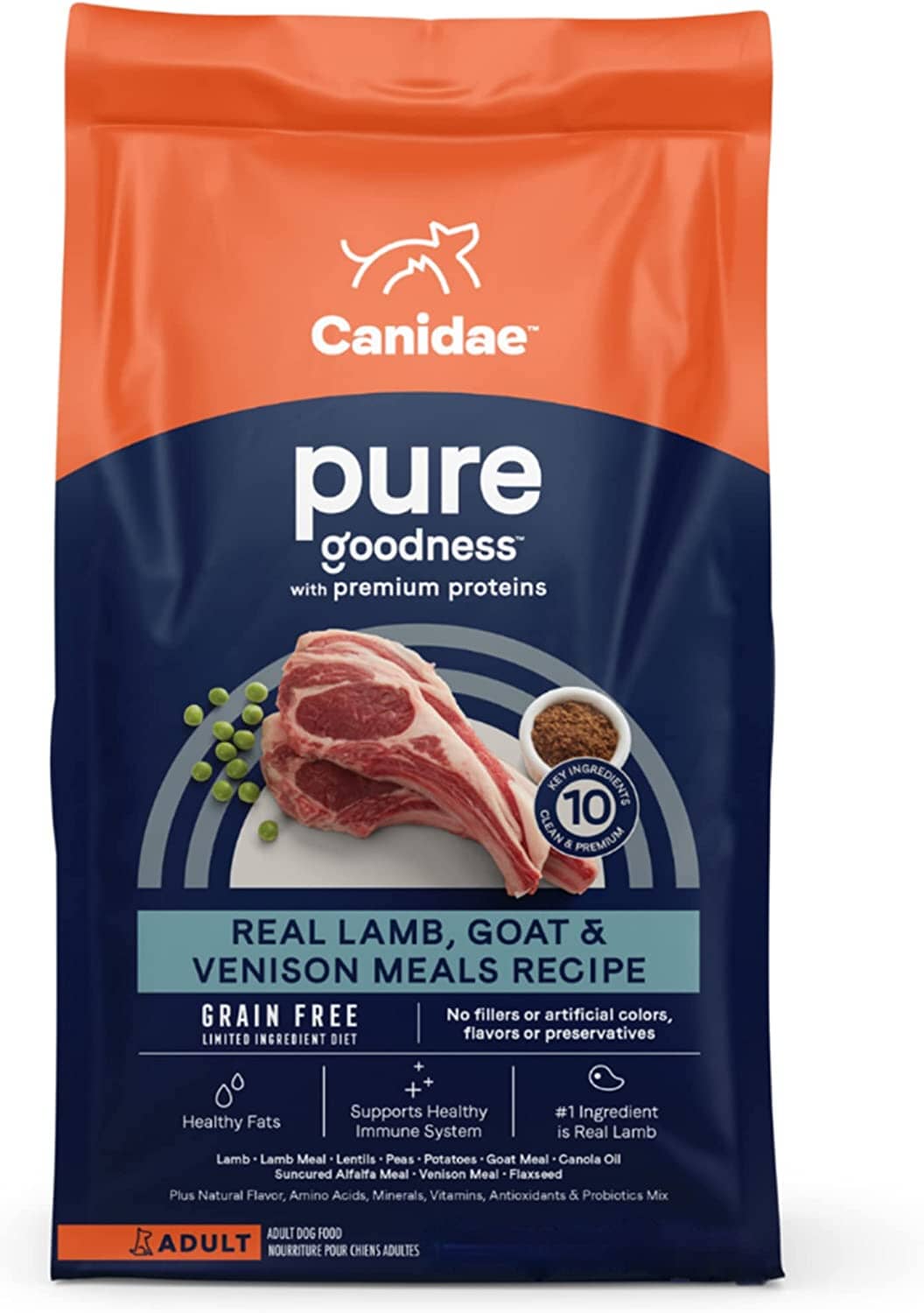 Pure Grain-Free Dry Dog Food - Lamb Buffalo and Venison - 24 Lbs  