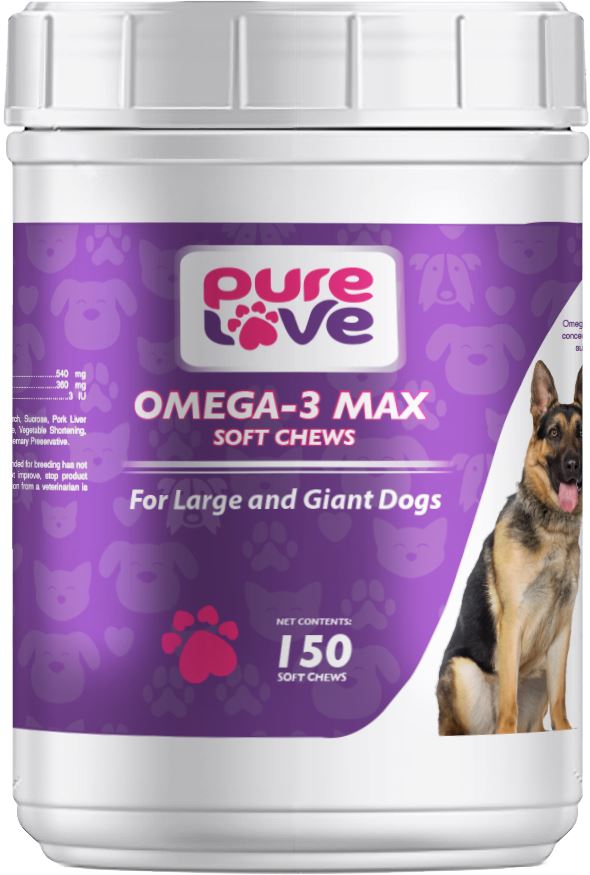 Pure Love EZ-Chew Omega-3 Fatty Acid Soft Chews for Large and Giant Dogs  