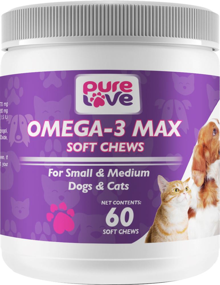 Pure Love Omega-3 Max Soft Chews for Small and Medium Dogs and Cats  