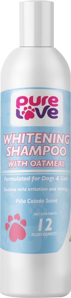 Pure Love Whitening Shampoo with Oatmeal for Dogs and Cats-Pina Colada Scent  