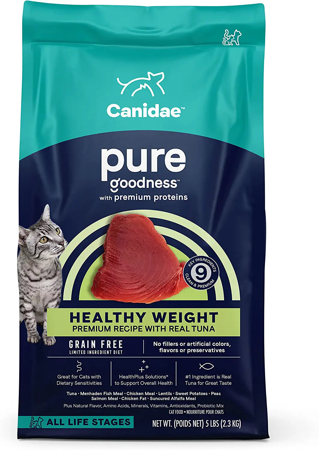 Pure Ocean Grain-Free Indoor Dry Cat Food - Fresh Tuna - 5 Lbs  