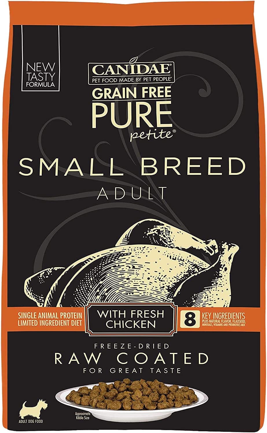 Pure Petite Small Breed Raw Coated Grain-Free Dry Dog Food - Fresh Chicken - 4 Lbs  