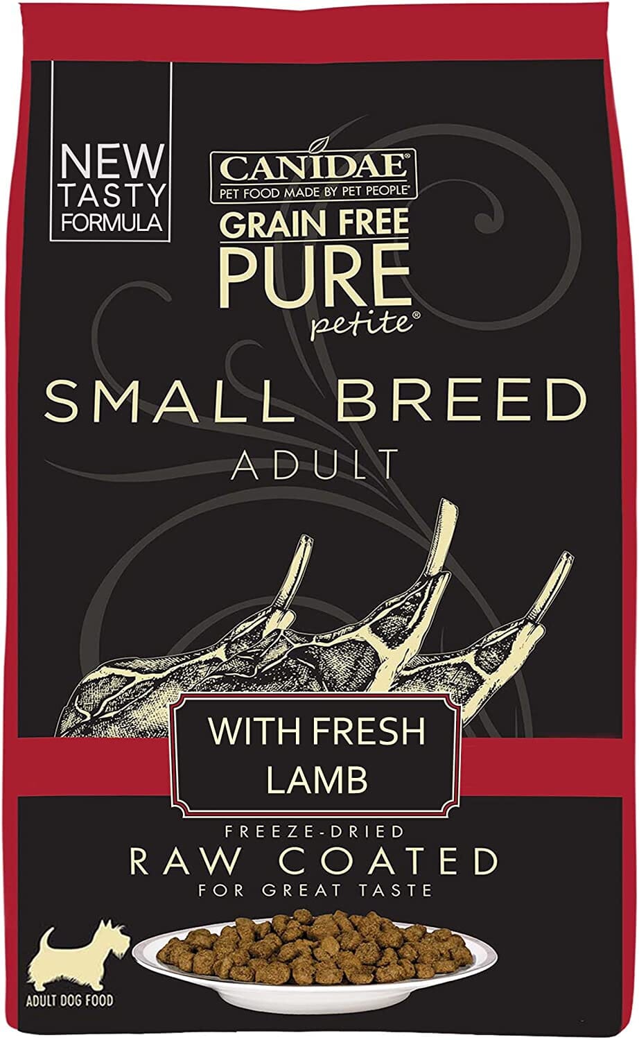 Pure Petite Small Breed Raw Coated Grain-Free Dry Dog Food - Fresh Lamb - 4 Lbs  