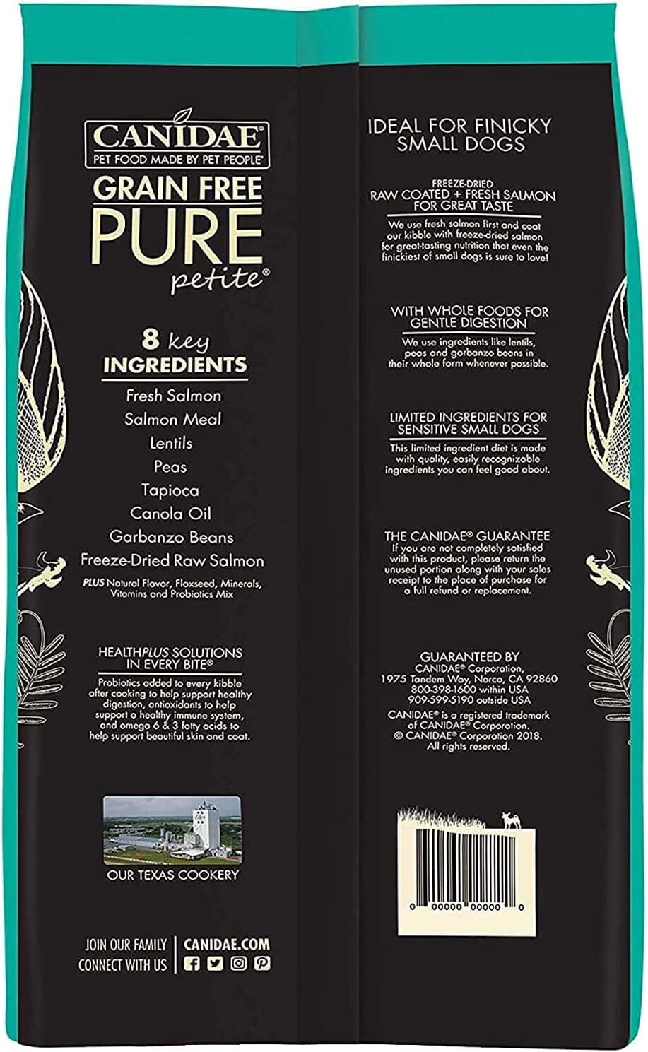 Pure Petite Small Breed Raw Coated Grain-Free Puppy Food Dry Dog Food - Fresh Salmon - 4 Lbs  