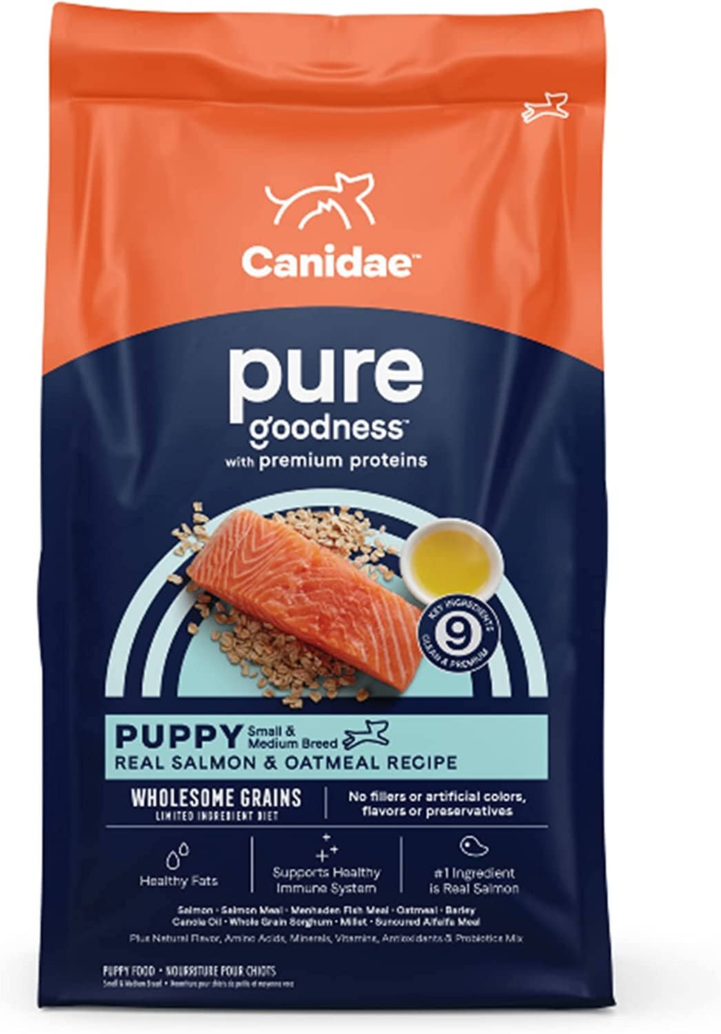Pure Puppy Food with Wholesome Grains Dry Dog Food - Salmon and Oatmeal - 4 Lbs  