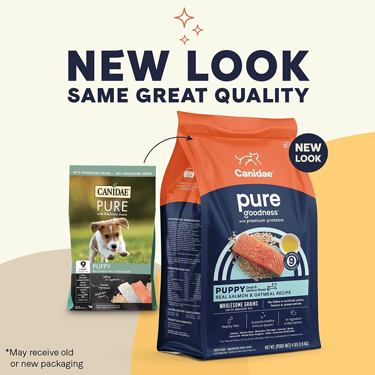 Pure Puppy Food with Wholesome Grains Dry Dog Food - Salmon and Oatmeal - 4 Lbs  