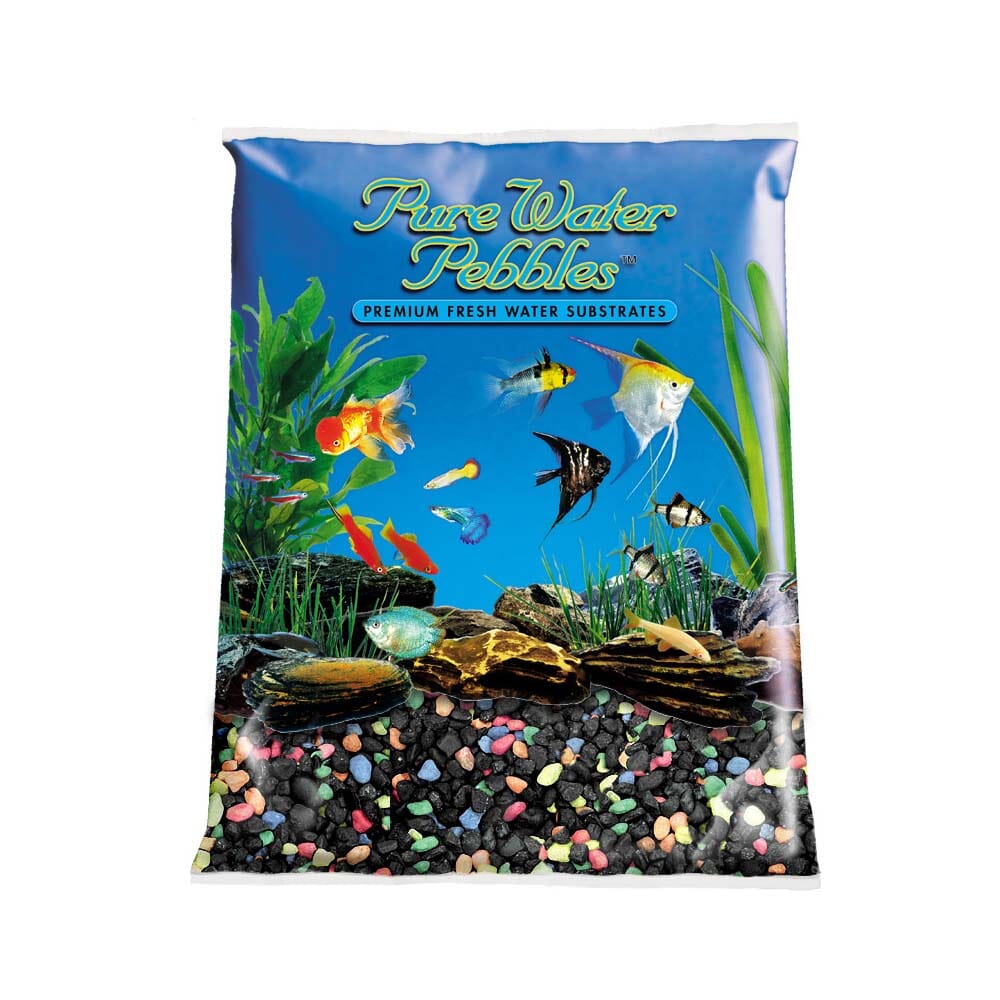 Pure Water Pebbles Premium Fresh Water Coated Aquarium Gravel Black Beauty - 25 lbs - 2 Count  