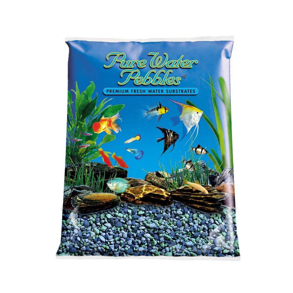 Pure Water Pebbles Premium Fresh Water Coated Aquarium Gravel Blue Lagoon - 25 lbs - 2 Count  