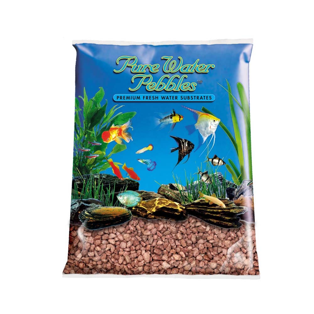 Pure Water Pebbles Premium Fresh Water Coated Aquarium Gravel Cocoa Brown - 25 lbs - 2 Count  