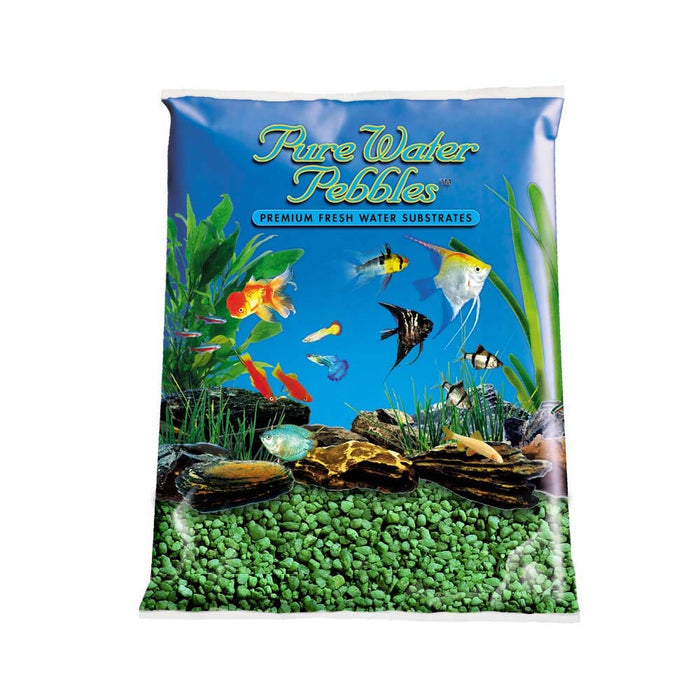 Pure Water Pebbles Premium Fresh Water Coated Aquarium Gravel Emerald Green - 2 lbs - 6...