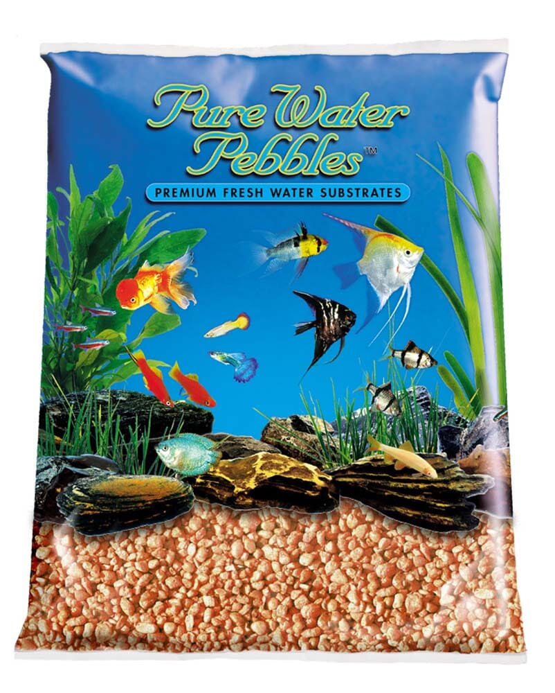 Pure Water Pebbles Premium Fresh Water Coated Aquarium Gravel Neon Orange - 5 lbs - 6 Count  