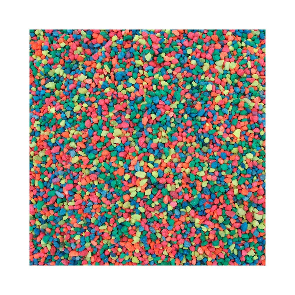 Pure Water Pebbles Premium Fresh Water Coated Aquarium Gravel Neon Rainbow - 2 lbs - 6 Count  