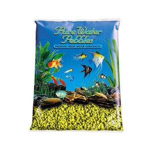 Pure Water Pebbles Premium Fresh Water Coated Aquarium Gravel Neon Yellow - 25 lbs - 2 ...