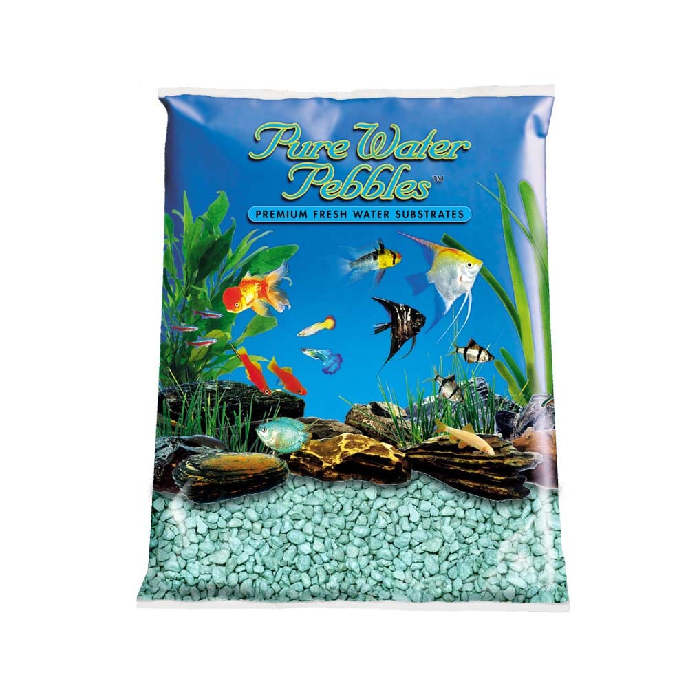 Pure Water Pebbles Premium Fresh Water Coated Aquarium Gravel Turquoise - 25 lbs - 2 Count  