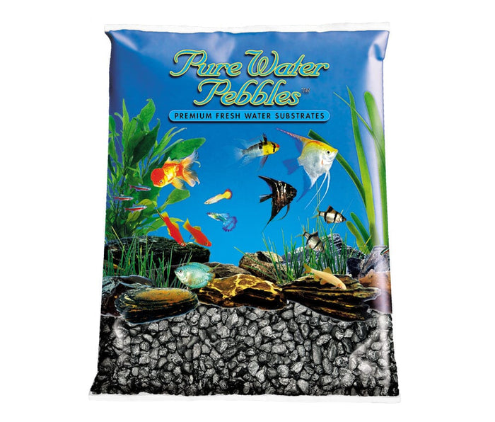 Pure Water Pebbles Premium Fresh Water Frosted Aquarium Gravel Black - 25 lbs - 2 Count