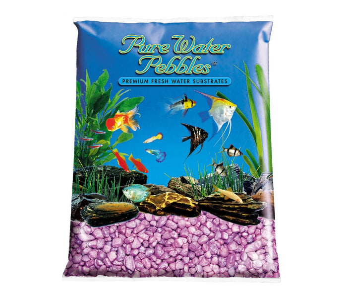Pure Water Pebbles Premium Fresh Water Frosted Aquarium Gravel Lavender - 5 lbs - 6 Count