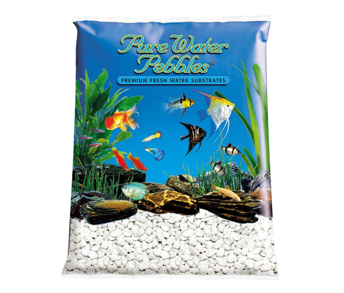 Pure Water Pebbles Premium Fresh Water Frosted Aquarium Gravel Platinum White - 5 lbs -...