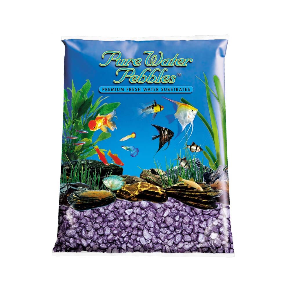 Pure Water Pebbles Premium Fresh Water Frosted Aquarium Gravel Purple - 5 lbs - 6 Count  