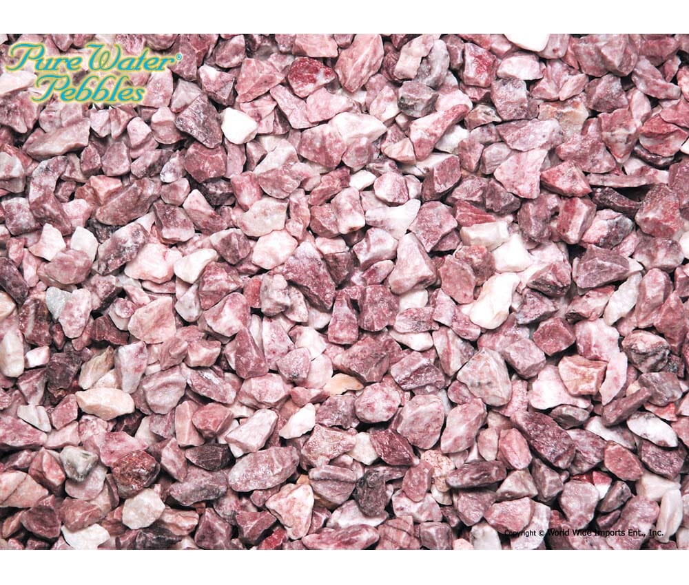 Pure Water Pebbles Premium Fresh Water Natural Aquarium Gravel Pink Flamingo - 5 lbs - 6 Count  