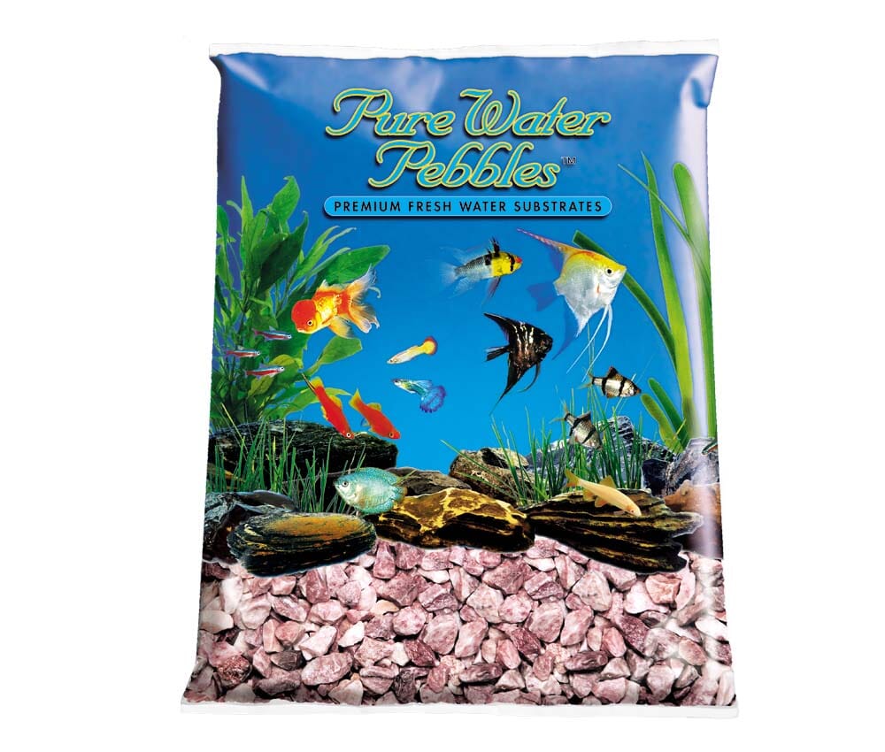 Pure Water Pebbles Premium Fresh Water Natural Aquarium Gravel Pink Flamingo - 5 lbs - 6 Count  