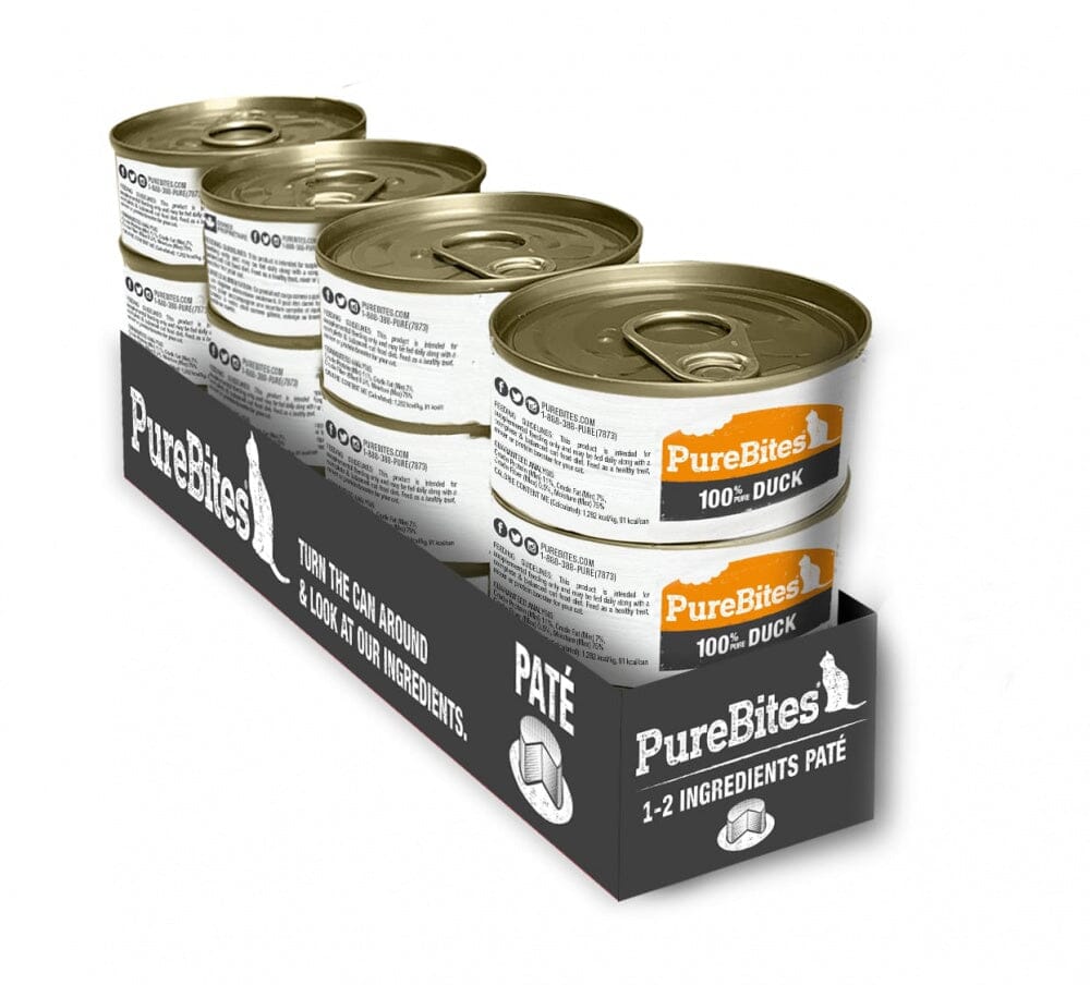 PureBites 100% Pure Duck Pate Cat Food Topper Treat  