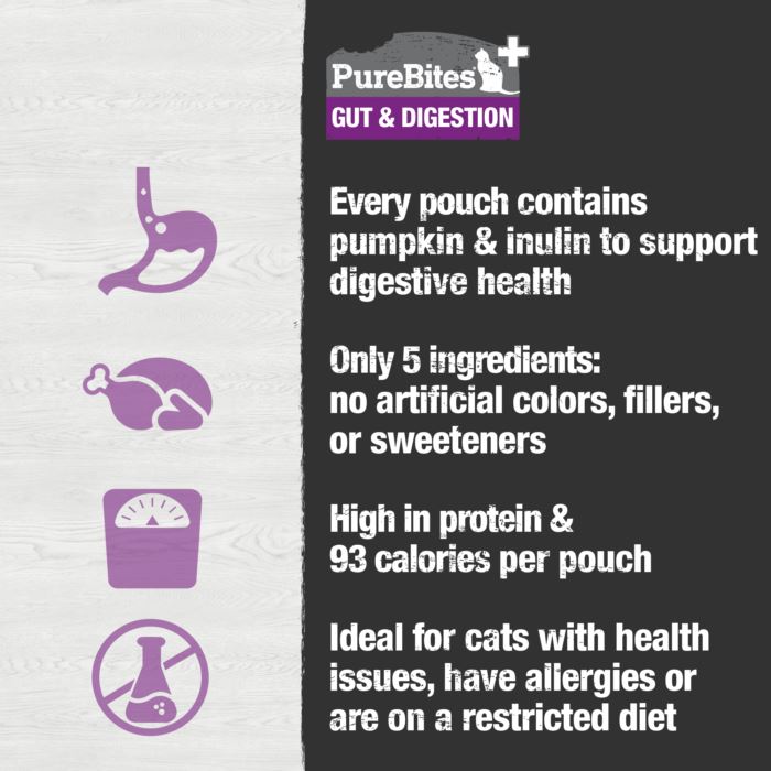 Purebites Gut & Digestion Squeezable Pouch Cat Food Toppings - 2.5