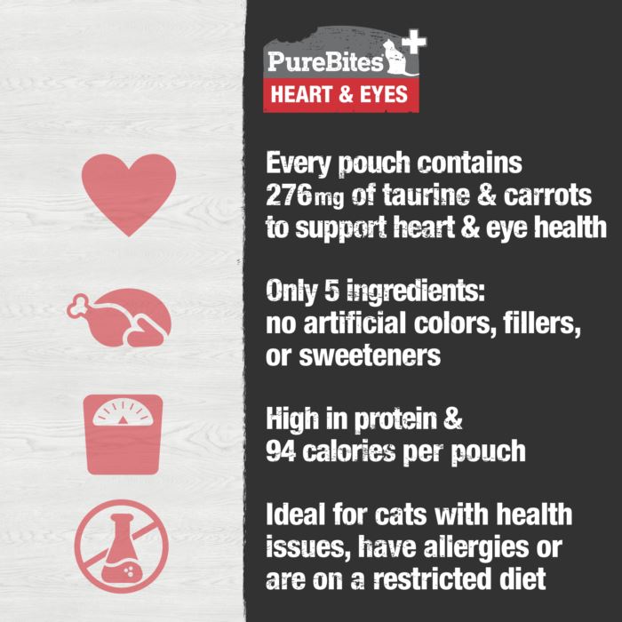 Purebites Heart & Eyes Squeezable Pouch Cat Food Toppings - 2.5 Oz Pouches - Case of 15  