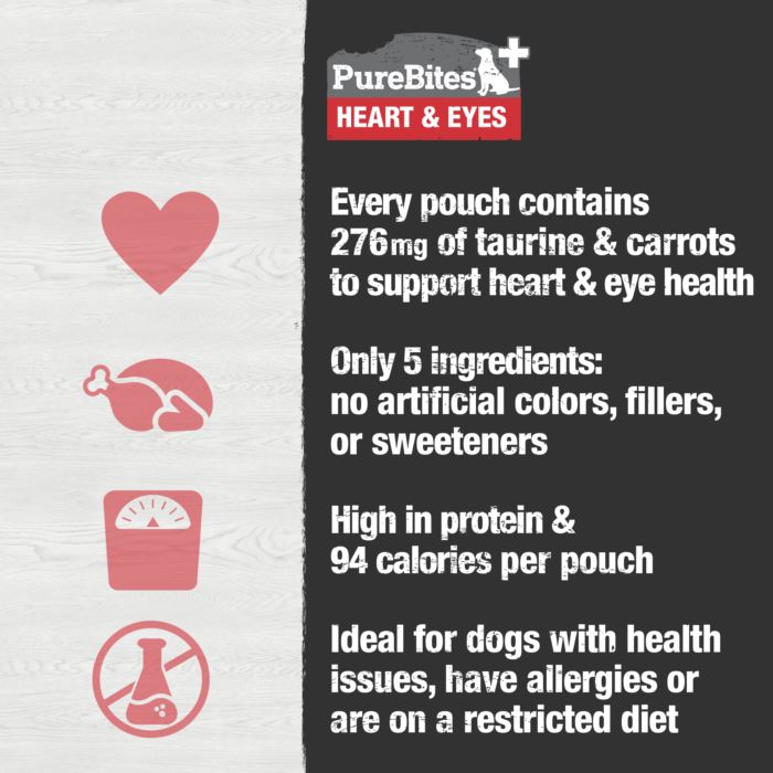 Purebites Heart & Eyes Squeezable Pouch Dog Food Toppings - 2.5 Oz Pouches - Case of 15  