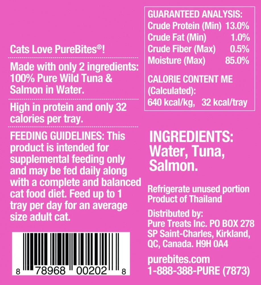 PureBites Mixers Wild Skipjack Tuna & Wild Alaskan Salmon in Water Cat Food Topper Treat  