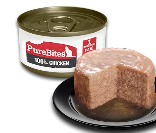 Purebites Patés 100% Pure Chicken - 2.5 oz Cans Canned Cat Food - Case of 12