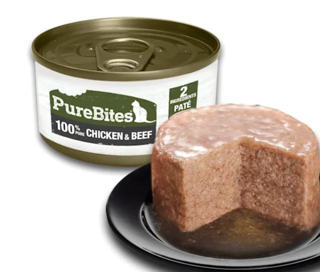 Purebites PureBites® Patés 100% Pure Chicken & Beef - 2.5 oz Cans Canned Cat Food - Cas...