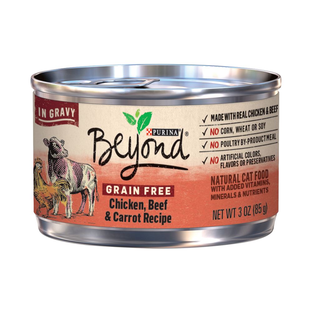 Purina Beyond Grain-Free Chicken, Beef & Carrot Recipe in Gravy Canned Cat Food  