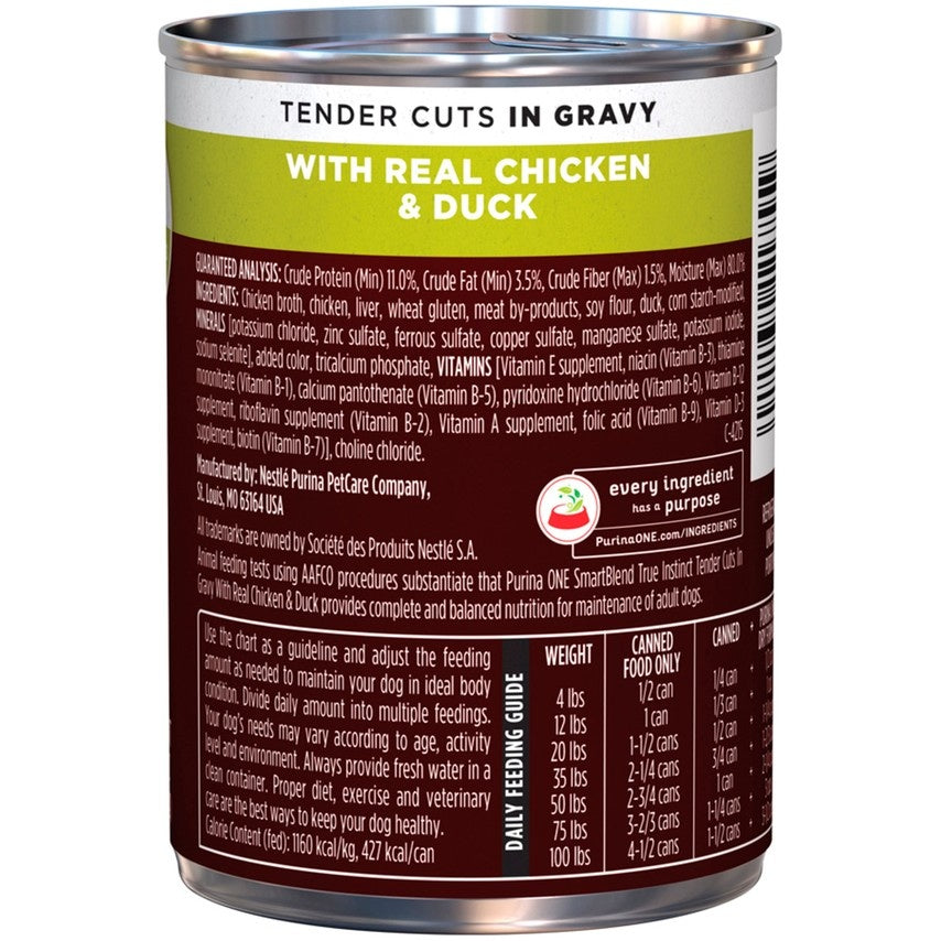 Purina ONE SmartBlend True Instinct Grain Free Chicken & Duck Tender Cuts in Gravy Canned Dog Food  