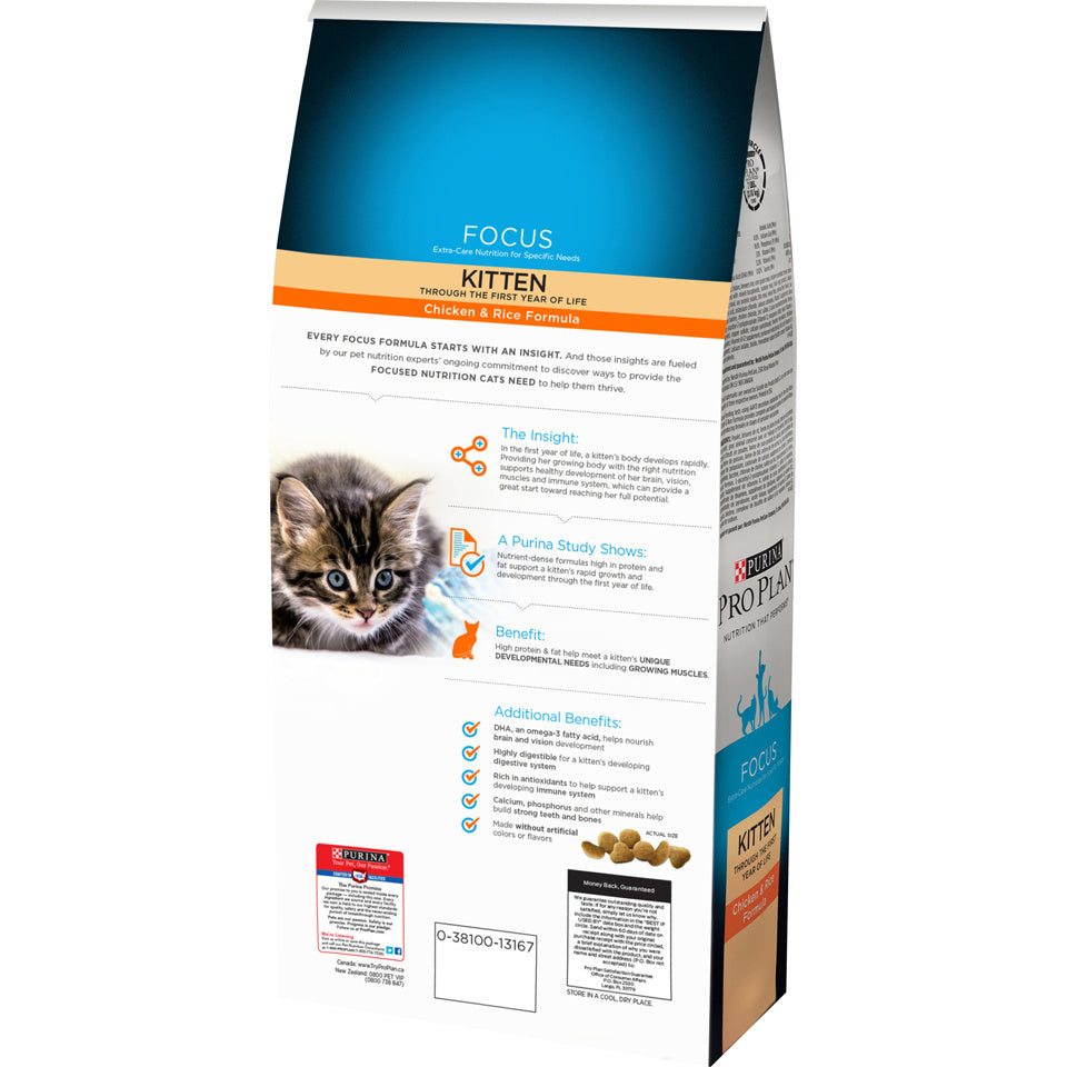 Purina Pro Plan Focus Chicken & Rice Formula Kitten Dry Cat Food  