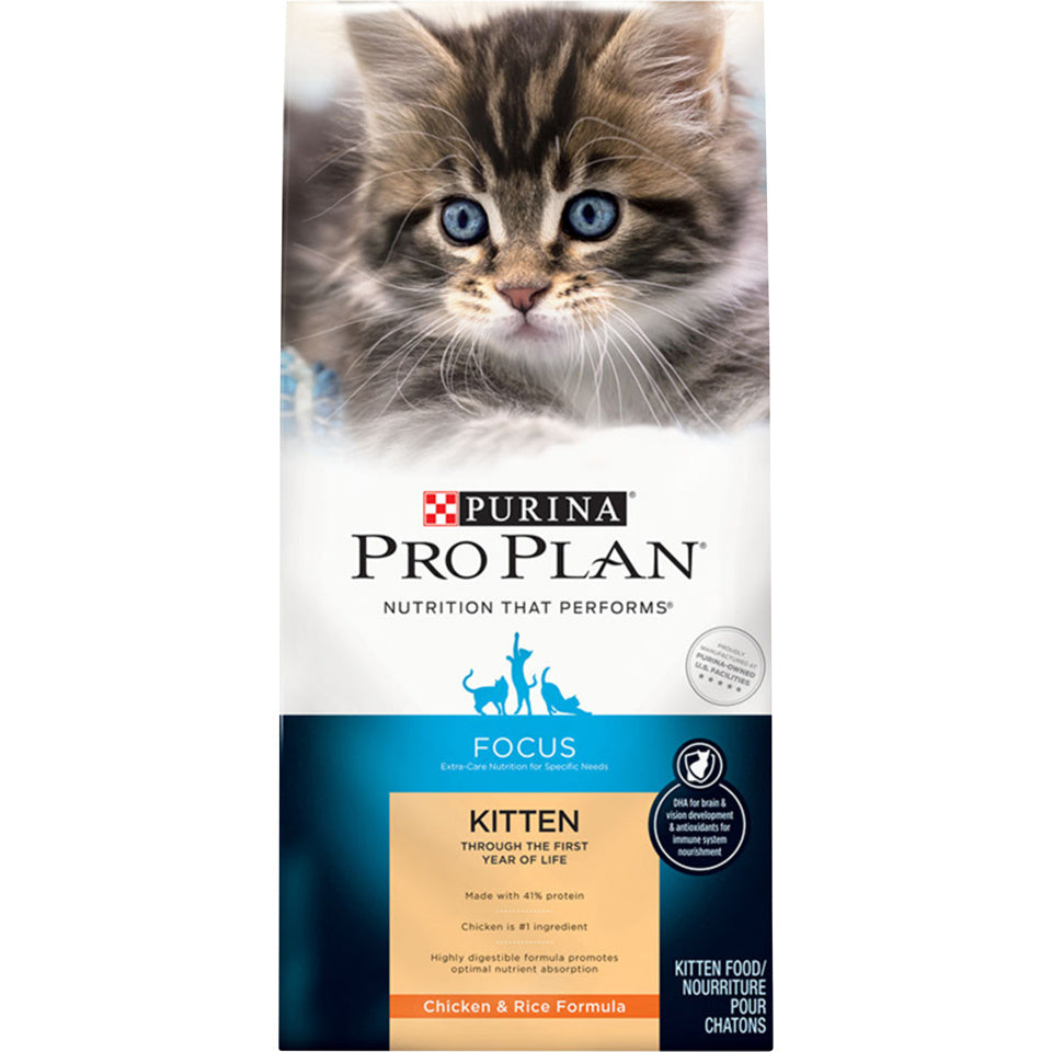 Purina Pro Plan Focus Chicken & Rice Formula Kitten Dry Cat Food  