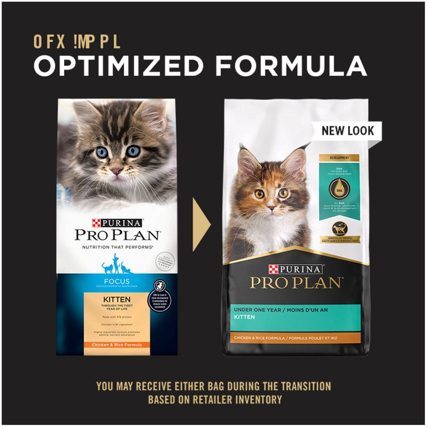 Purina Pro Plan Focus Chicken & Rice Formula Kitten Dry Cat Food  