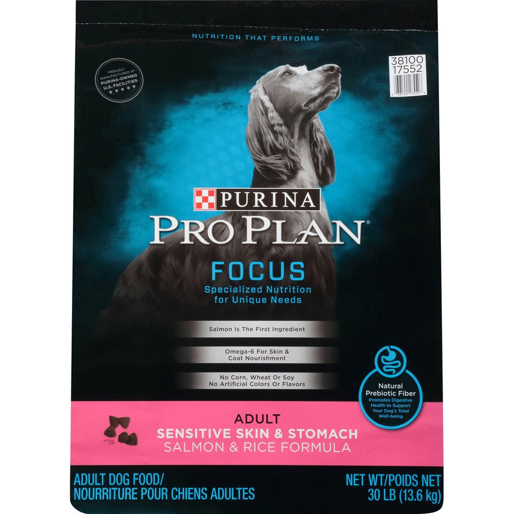 Purina Pro Plan Focus Sensitive Skin & Stomach Formula Salmon & Rice Formula Dry Dog Fo...