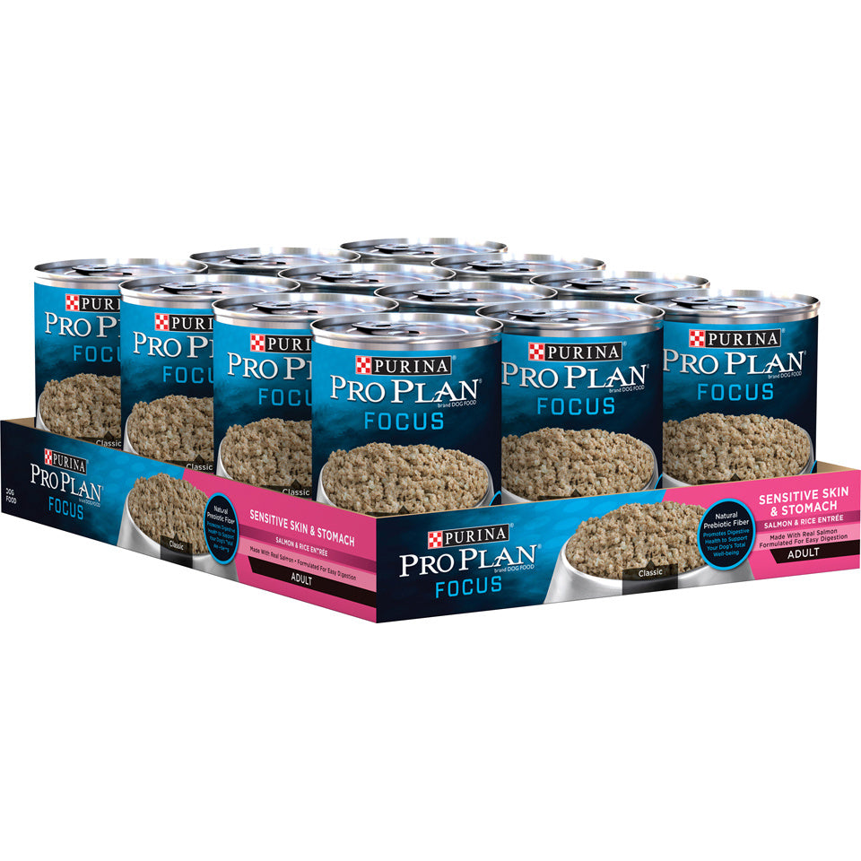 Purina Pro Plan Focus Sensitive Skin & Stomach Salmon & Rice Pate Canned Dog Food  