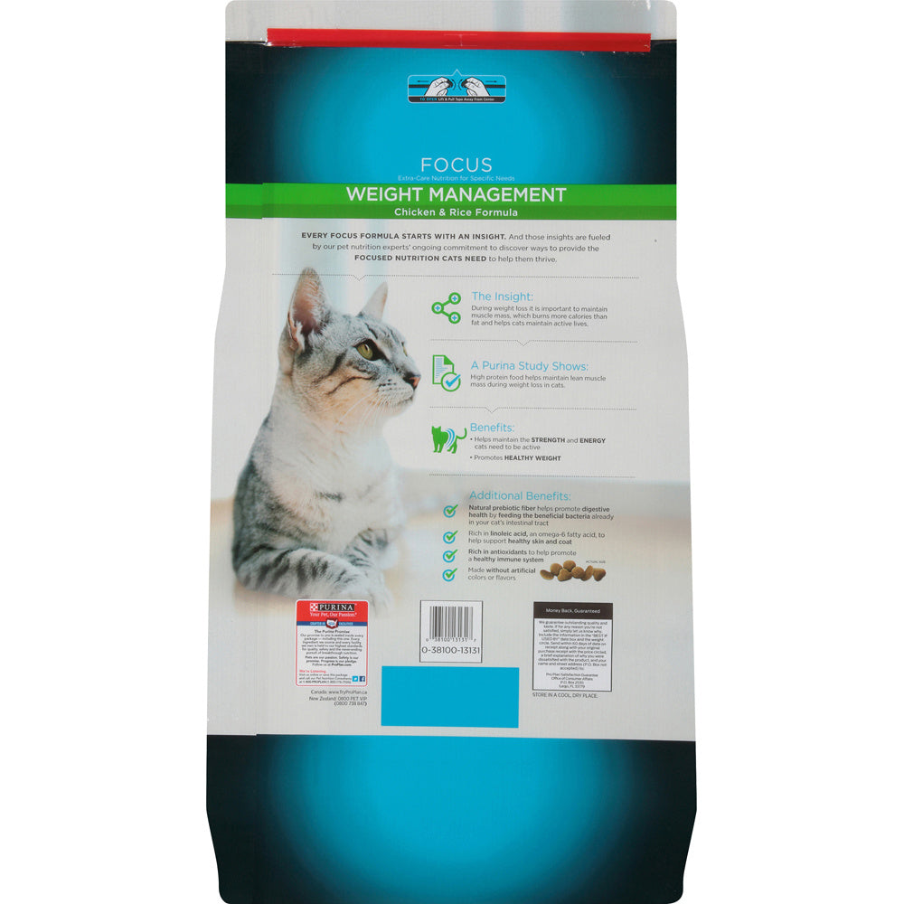 Purina Pro Plan Focus Weight Management Chicken & Rice Formula Dry Cat Food  